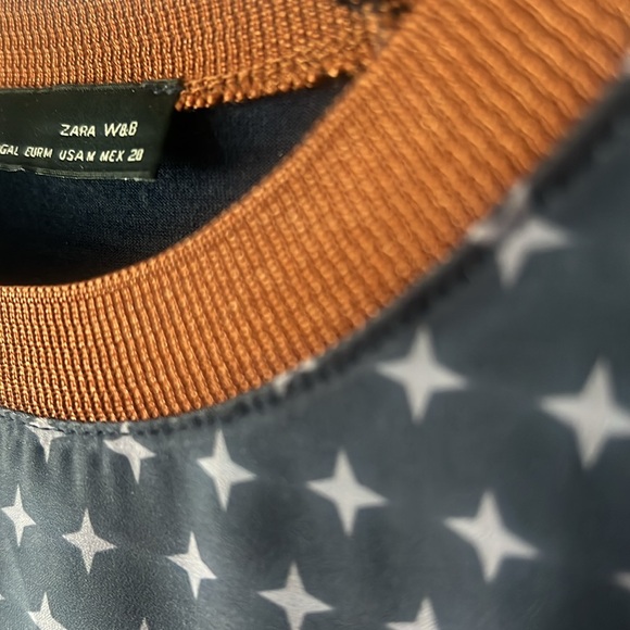 EUC Zara split hem Moroccan print blouse sz M poly/rayon - Picture 11 of 11